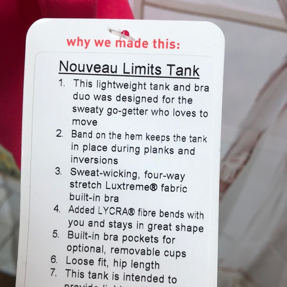 NWT BOOM JUICE LULULEMON NOUVEAU LIMITS TANK - 4 - Picture 6 of 8